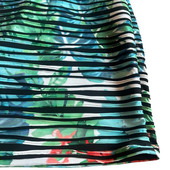 Joseph Ribkoff Bodycon Sheath Dress Short Sleeve Tropical Floral Stretch Size 8 - Picture 9 of 10